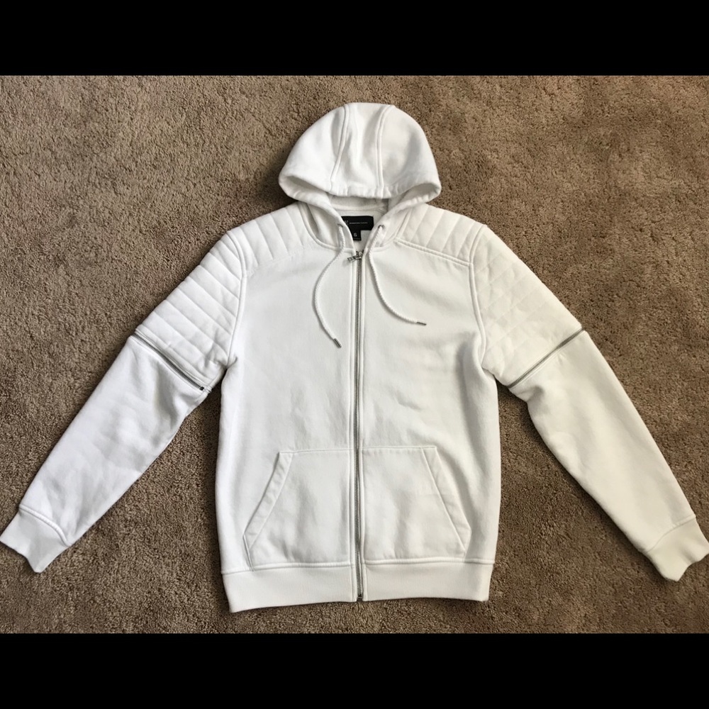 I-N-C White Zipper Hoodie